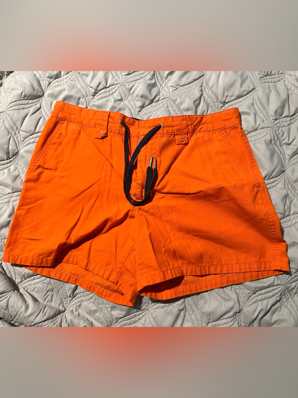 Tommy Hilfiger Orange Lined Black Waistband Shorts